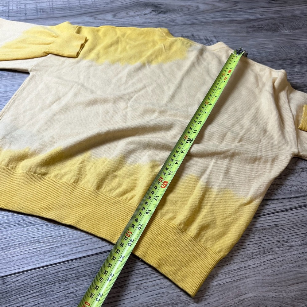 The Kooples Sweater Women 0 Yellow Dip Dye Wool Crewneck Oversized Pullover AF85 - Picture 7 of 9
